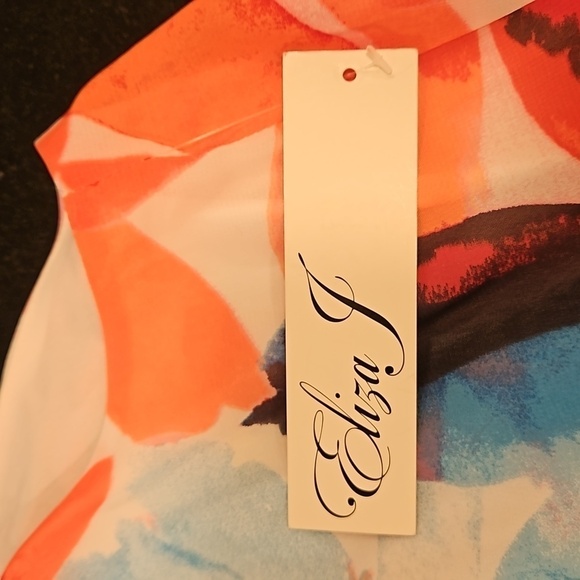 💕ELIZA J💕 Halter Neck Maxi Dress ~ Bold Watercolor Abstract Floral Print 8 NWT - Picture 13 of 16